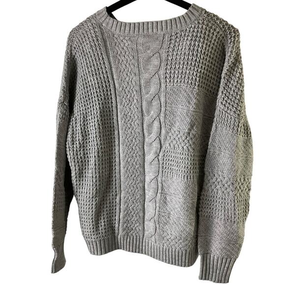 Time and Tru Womens XXL 20 Gray Sweater Classic Winter‎ Cable Knit - Picture 2 of 10